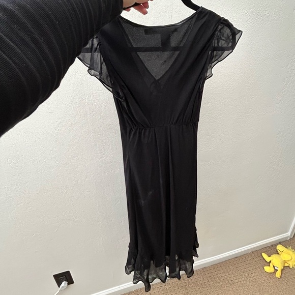 Vintage silk Max Studio midi ruffle dress size 0 - Picture 4 of 6